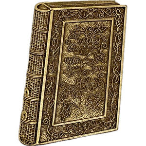 PEM Vintage Signed Peabody Ornate Design Book Brooch Pin Costume Jewelry